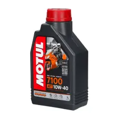 Olej Motul 7100 10W-40 to w pełni syntetyczny olej do motocykli 4T, idealny do jazdy drogowej i terenowej.